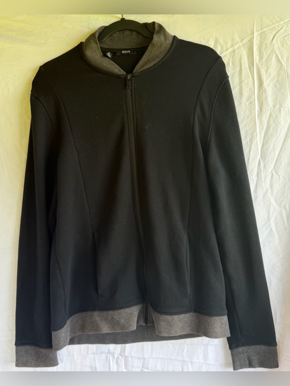 Alfani Black Pullover with Brown Trim Accents
